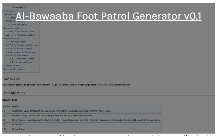 Al-Bawaaba Foot Patrol Generator v0.1